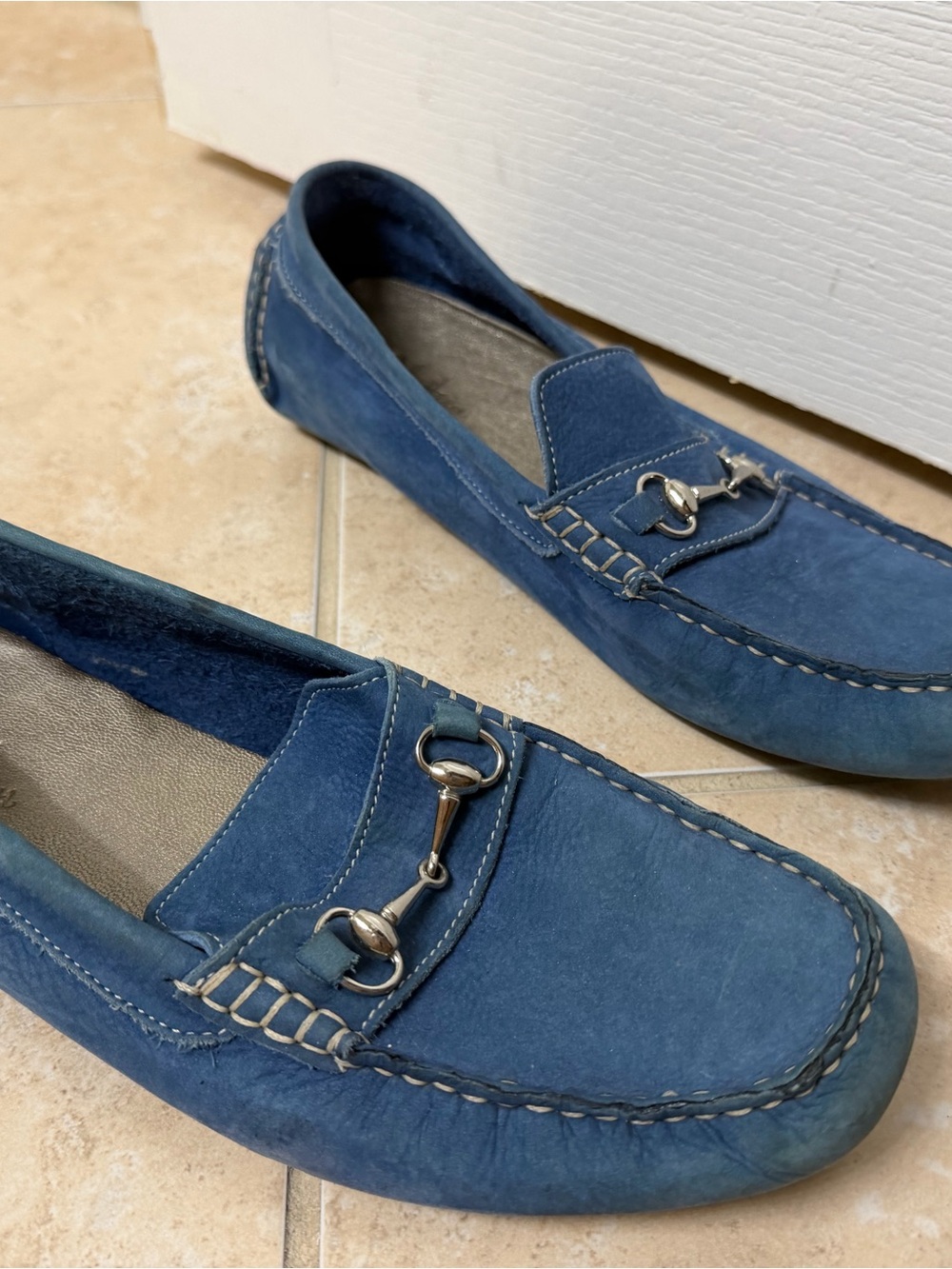 Womens Blue Suede Cole haan Loafers